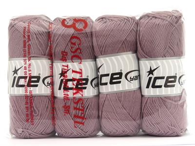 4x100gr. BABY SILKY Bambu, Pamuk Açık Mürdüm Bebe, Yazlık İplikler, Pamuk, Bambu