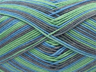6x50gr. BABY SUMMER COLOR Pamuk, Akrilik Mavi, Gri, Nane Yeşil Bebe, Yazlık İplikler, Pamuk, Batik Desenli