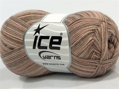 6x50gr. BABY SUMMER COLOR Pamuk, Akrilik Kahverengi Tonları Bebe, Yazlık İplikler, Pamuk, Batik Desenli