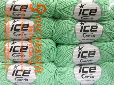 8x50gr. BABY SUMMER DK Pamuk, Akrilik Nane Yeşil Bebe, Yazlık İplikler, Pamuk