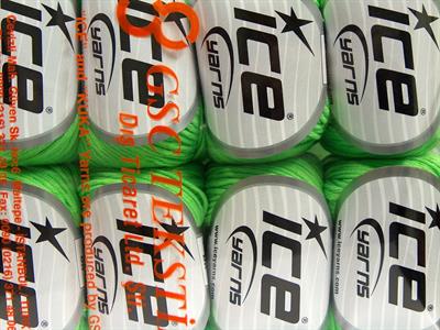 8x50gr. BABY SUMMER DK Pamuk, Akrilik Neon Yeşil Bebe, Yazlık İplikler, Pamuk