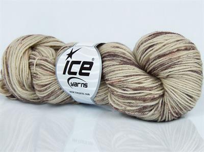4x50gr. BABY SUPERWASH MERINO PRINT  Kahverengi, Bej Lüks, Merinos, Kışlık, Bebe, Yün, Batik Desenli, Makina Yıkama