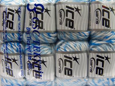 8x50gr. BABY TWIST Yün, Akrilik Beyaz, Mavi Tonları Kışlık, Yün, Kalın