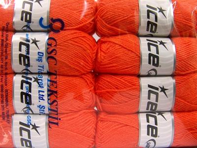 8x50gr. BABY WOOL Yün, Akrilik Turuncu Kışlık, Bebe, Yün