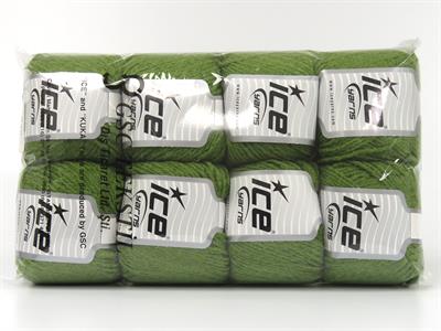 8x50gr. BAMBINO MERINO Akrilik, Merino Yün Çim Yeşili Merinos, Kışlık, Bebe, Yün, Akrilik