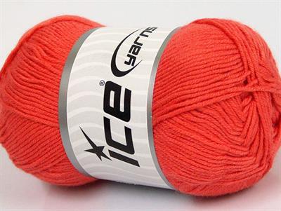 4x100gr. BAMBOO BABY Bambu Koyu Somon Bebe, Yazlık İplikler, Bambu, Düz iplikler