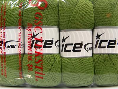 4x100gr. BAMBOO BABY Bambu Yeşil Bebe, Yazlık İplikler, Bambu, Düz iplikler