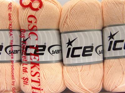 4x100gr. BAMBOO BABY Bambu Açık Somon Bebe, Yazlık İplikler, Bambu, Düz iplikler