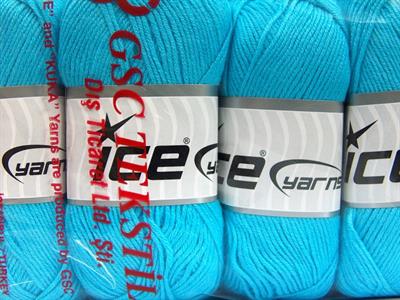 4x100gr. BAMBOO BABY Bambu Turkuaz Bebe, Yazlık İplikler, Bambu, Düz iplikler