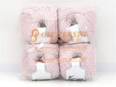 4x100gr. BAMBOO MERINO Ekstra İnce Merino Yünü, Bambu Pudra Pembe Lüks, Merinos, Yazlık İplikler, Bambu, Makina Yıkama