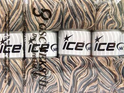 Lot of 4 x 100gr Skeins Ice Yarns BAMBOO SOCK (25% Bamboo 50% Superwash Merino Wool) Yarn Brown Grey Camel