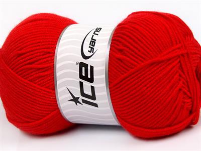 4x100gr. BAMBOO SOFT FINE Akrilik, Bambu Kırmızı Yazlık İplikler, Bambu