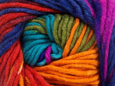 4x100gr. BATIK CHUNKY Akrilik Gökkuşağı Kışlık, Düz iplikler, Batik Desenli, Kalın, 100% Akrilik