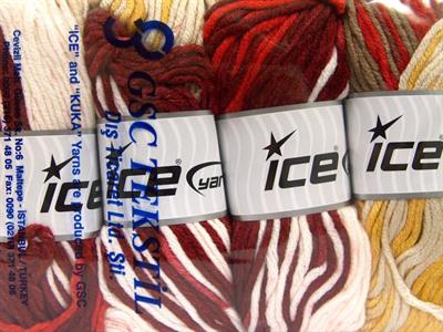 4x100gr. BATIK CHUNKY Akrilik Beyaz, Kırmızı, Sarı, Bordo, Deve Tüyü Kışlık, Düz iplikler, Batik Desenli, Kalın, 100% Akrilik