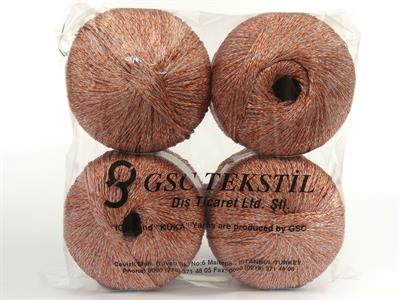 4x50gr. BELLA GLITZ Metalik Simli Bakır Metalik Simli, Yazlık İplikler