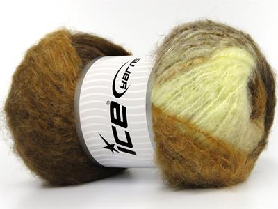 2x150gr. BELLA MOHAIR Tiftik, Akrilik Kahverengi Tonları, Krem Tonları Kışlık, Yün, Tiftik, Batik Desenli, Worsted