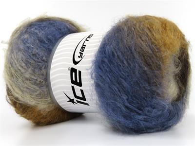 2x150gr. BELLA MOHAIR Tiftik, Akrilik Kahverengi Tonları, Krem Tonları Kışlık, Yün, Tiftik, Batik Desenli, Worsted