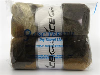 2x150gr. BELLA MOHAIR Tiftik, Akrilik Kahverengi Tonları, Krem Tonları Kışlık, Yün, Tiftik, Batik Desenli, Worsted