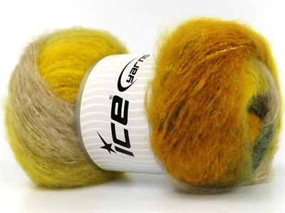 2x150gr. BELLA MOHAIR Tiftik, Akrilik Haki, Bej, Altın tonları Kışlık, Yün, Tiftik, Batik Desenli, Worsted