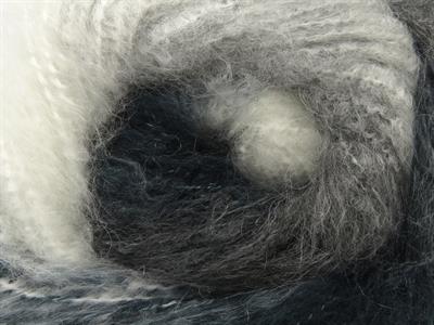 2x150gr. BELLA MOHAIR Tiftik, Akrilik Beyaz, Gri Tonları, Koyu Turkuaz Kışlık, Yün, Tiftik, Batik Desenli, Worsted