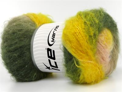 2x150gr. BELLA MOHAIR Tiftik, Akrilik Sarı, Haki, Açık Pembe, Bej Kışlık, Yün, Tiftik, Batik Desenli, Worsted