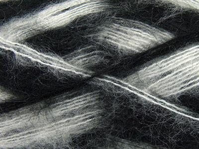 4x100gr. BERMUDA MOHAIR Akrilik, Tiftik Siyah, Beyaz Kışlık, Tiftik