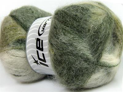 4x100gr. BERMUDA MOHAIR Akrilik, Tiftik Beyaz, Yeşil Tonları Kışlık, Tiftik