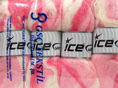 4x100gr. BERMUDA MOHAIR Akrilik, Tiftik Beyaz, Pembe tonları Kışlık, Tiftik