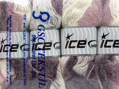 4x100gr. BERMUDA MOHAIR Akrilik, Tiftik Beyaz, Mor, Leylak Kışlık, Tiftik