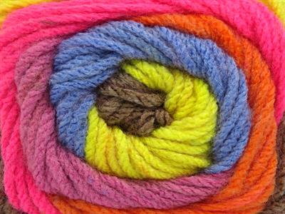 Lot of 4 x 100gr Skeins Ice Yarns BIG BANG Yarn Yellow Blue Brown Orange Pink Shades