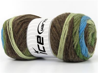 Lot of 4 x 100gr Skeins Ice Yarns BIG BANG Yarn Green Shades Brown Turquoise