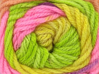 Lot of 4 x 100gr Skeins Ice Yarns BIG BANG Yarn Orange Pink Green Shades Purple