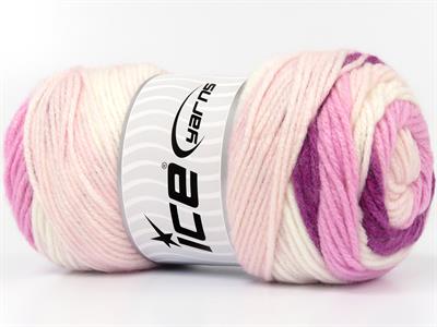Lot of 4 x 100gr Skeins Ice Yarns BIG BANG Yarn Pink Shades White Purple
