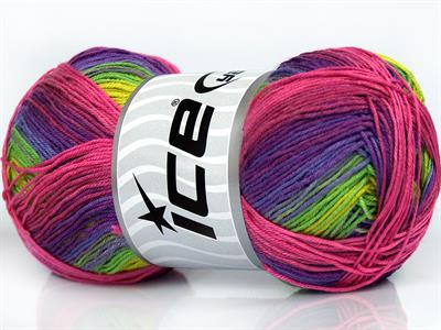 4x100gr. BISCUIT  Yeşil Tonları, Pembe tonları, Mor Tonları Kışlık, Düz iplikler, Batik Desenli, 100% Akrilik