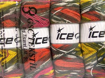 4x100gr. BONITO ETHNIC Akrilik, Yün Pembe, Turuncu, Sarı, Gri, Maron Kışlık, Yün, Batik Desenli