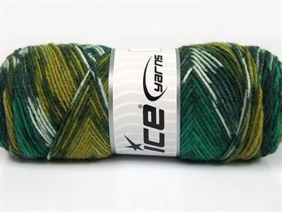 4x100gr. BONITO ETHNIC Akrilik, Yün Beyaz, Sarı, Yeşil Tonları Kışlık, Yün, Batik Desenli