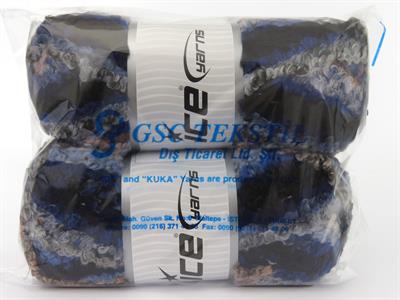 2x150gr. BOUCLE WOOL MAGIC Yün, Akrilik Siyah, Somon, Mavi Tonları Kışlık, Yün, Buklet, Çok Kalın, Batik Desenli, Akrilik