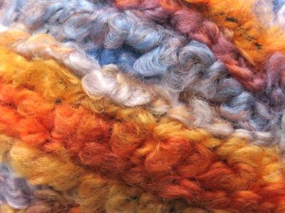 2x150gr. BOUCLE WOOL MAGIC Yün, Akrilik Mavi Tonları, Turuncu Tonları Kışlık, Yün, Buklet, Çok Kalın, Batik Desenli, Akrilik