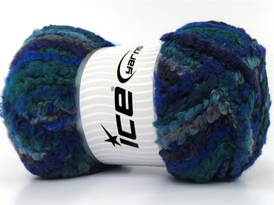 2x150gr. BOUCLE WOOL MAGIC Yün, Akrilik Yeşil, Mavi, Mor, Koyu Gri Kışlık, Yün, Buklet, Çok Kalın, Batik Desenli, Akrilik