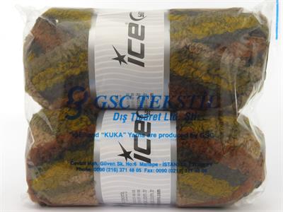 2x150gr. BOUCLE WOOL MAGIC Yün, Akrilik Gri, Altın Kışlık, Yün, Buklet, Çok Kalın, Batik Desenli, Akrilik