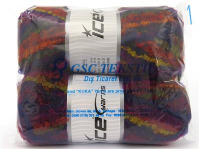 2x150gr. BOUCLE WOOL MAGIC Yün, Akrilik Mor, Bordo, Altın, Fuşya, Bakır Kışlık, Yün, Buklet, Çok Kalın, Batik Desenli, Akrilik