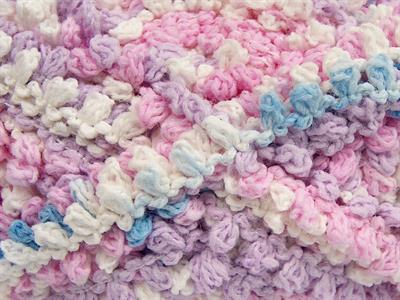 4x100gr. BOUCLERON CHAIN Akrilik Beyaz, Açık Mavi, Açık Pembe, Açık Lila Buklet, Çok Kalın, Batik Desenli