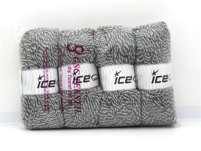 4x90gr. BUTLER Akrilik Gri, Gümüş Kışlık, Batik Desenli, 100% Akrilik , Akrilik