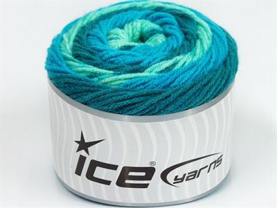 Lot of 2 x 140gr Skeins Ice Yarns CAKES Yarn Turquoise Teal Mint Green