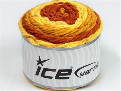 Lot of 2 x 140gr Skeins Ice Yarns CAKES Hand Knitting Yarn Brown Gold Yellow