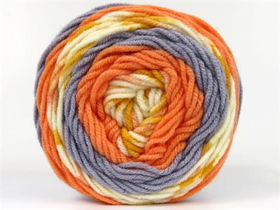 Lot of 2 x 140gr Skeins Ice Yarns CAKES Yarn Orange Grey Cream Gold