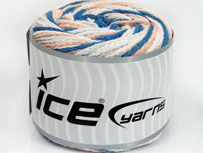 Lot of 2 x 150gr Skeins Ice Yarns CAKES AIR Yarn Blue Beige Light Salmon
