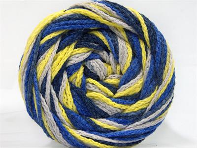 Lot of 2 x 150gr Skeins Ice Yarns CAKES AIR Yarn Blue Shades Beige Neon Yellow