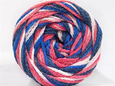 Lot of 2 x 150gr Skeins Ice Yarns CAKES AIR Yarn Navy Blue Salmon White