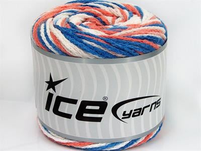 Lot of 2 x 150gr Skeins Ice Yarns CAKES AIR Yarn Blue Salmon White